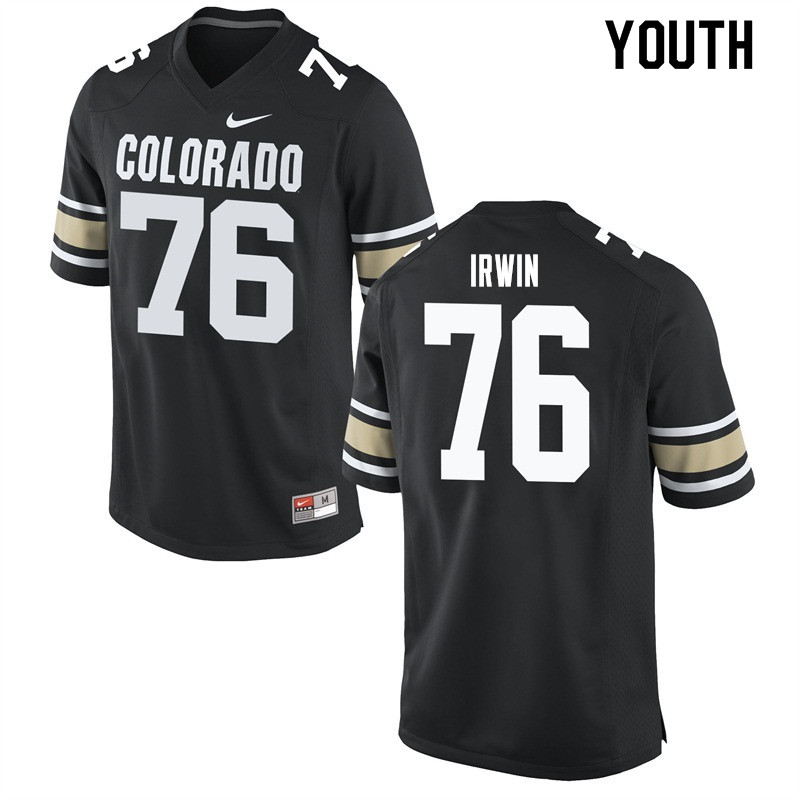 Youth #76 Jeromy Irwin Colorado Buffaloes College Football Jerseys Sale-Home Black